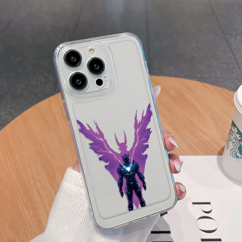 Phone Cases Purple - Transparent Purple Mech Warrior Shockproof Phone