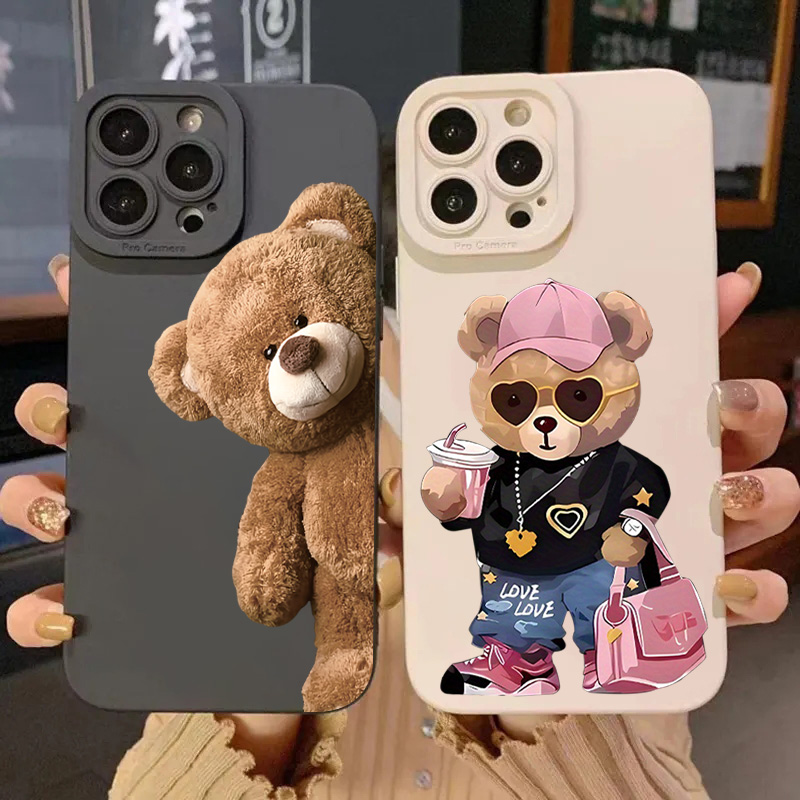Phone Cases Samsung S25 Fe - Cute Bear Soft Phone Case For