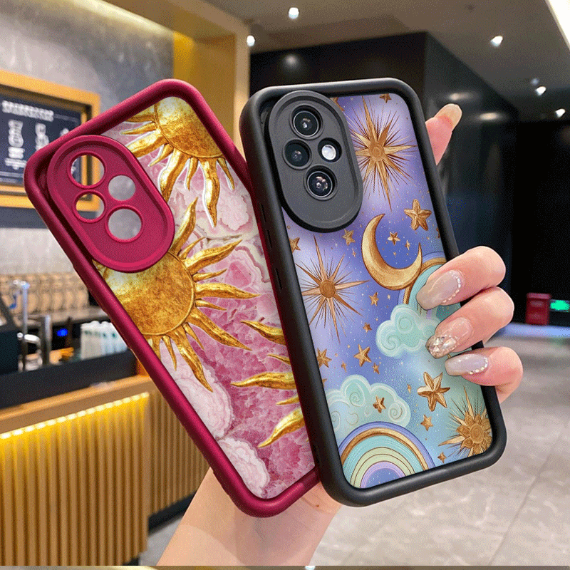 Phone Cases Honor - Vintage Golden Starry Sky Sun Moon