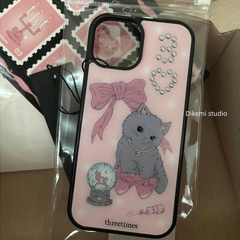 Phone Cases Cat - Korean Pink Bowknot High Heels Cat