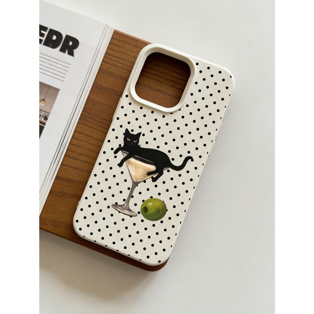 Phone Cases Cat - Artistic Cat In Wine Glass Illustration