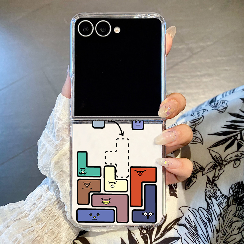 Phone Cases Z Flip 6 - Tetris Cup Patterned Phone Case For