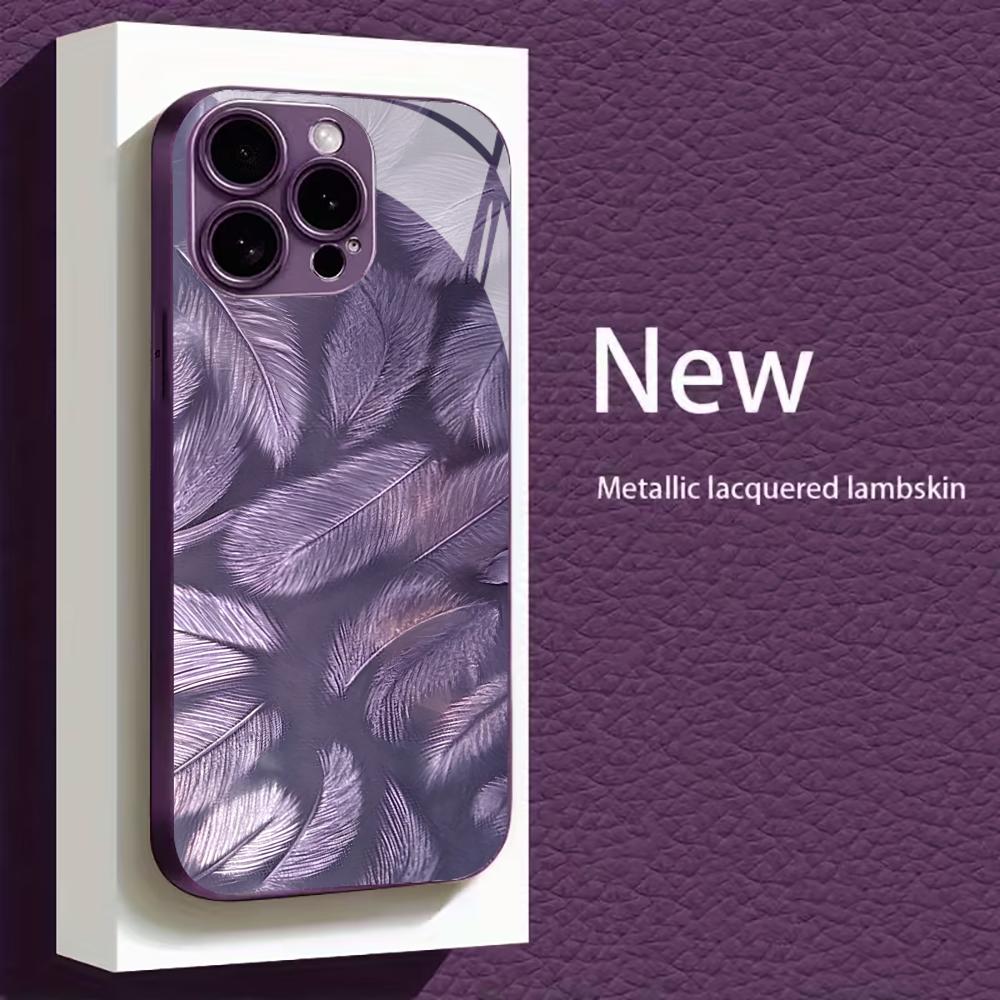 Purple feathers Tempered Glass - đánh giá và giá Phone Cases Purple