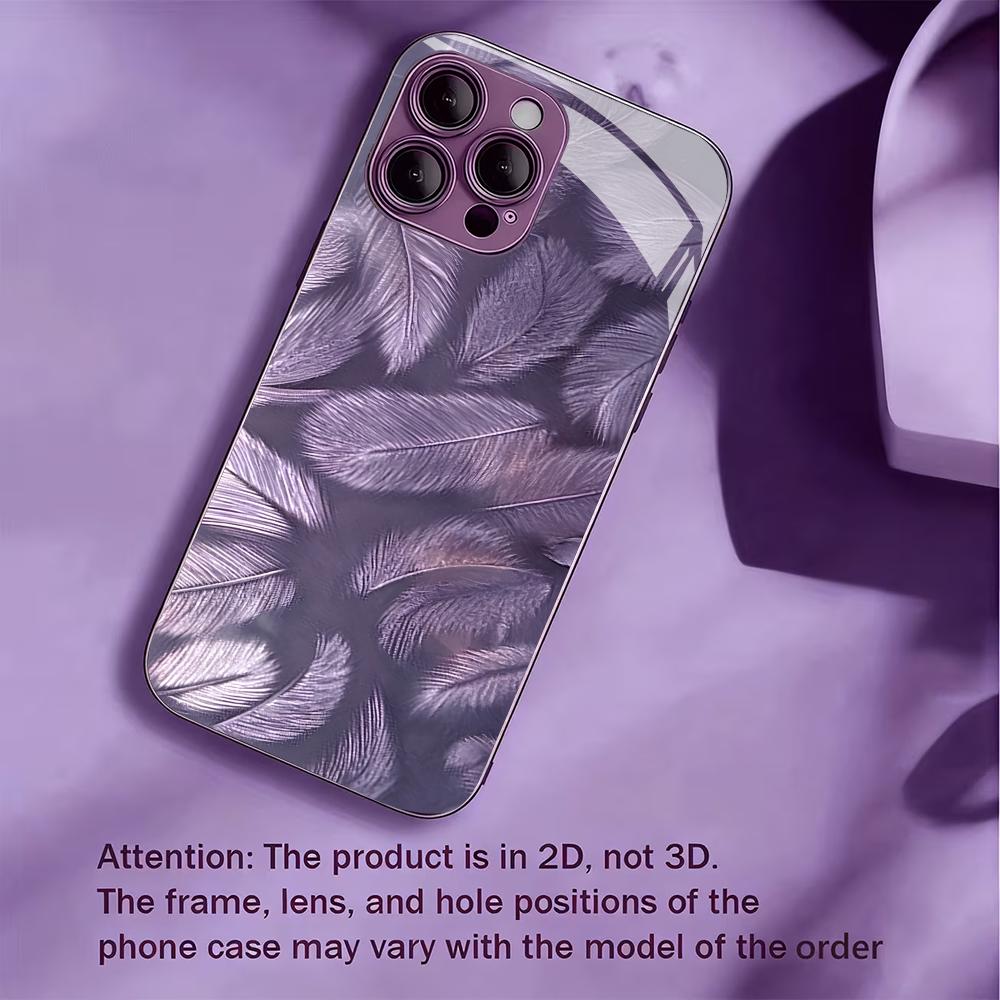 Purple feathers Tempered Glass - đánh giá và giá Phone Cases Purple
