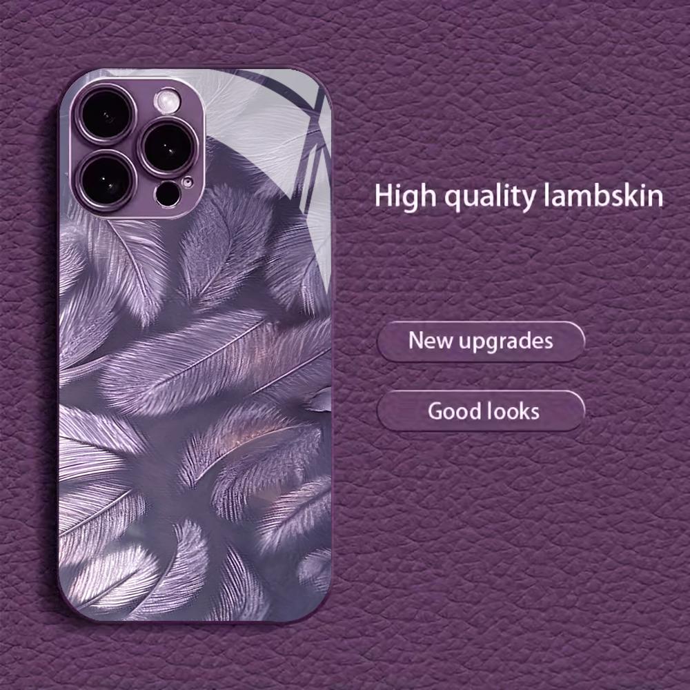 Purple feathers Tempered Glass - đánh giá và giá Phone Cases Purple