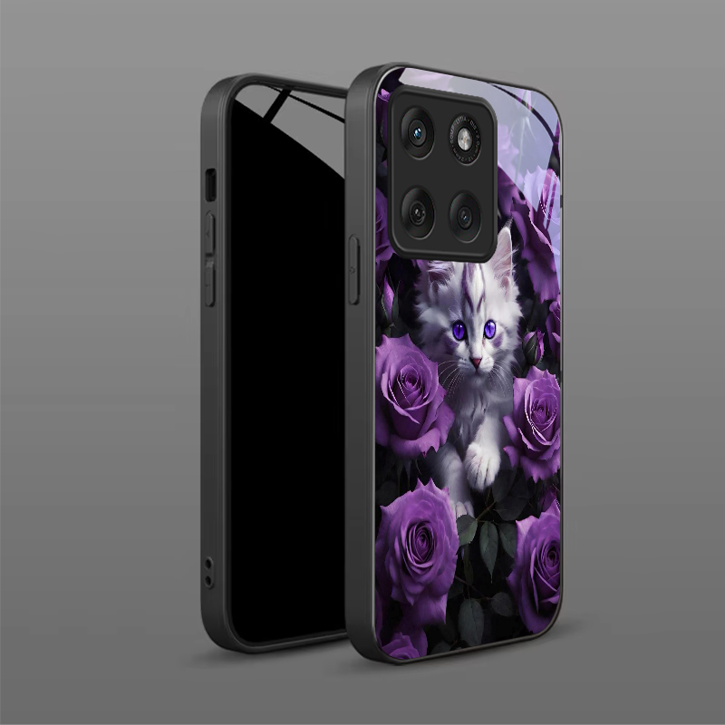 Kitten Purple Roses Black Glas - đánh giá và giá Phone Cases Purple