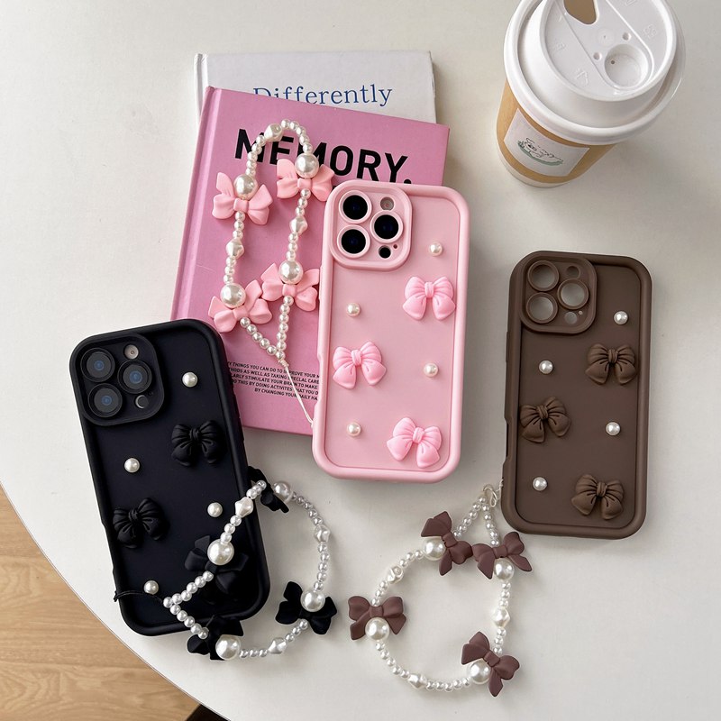 Bow Pearl Chain Rope Phone Cas - đánh giá và giá Phone Cases Motorola Edge 2025