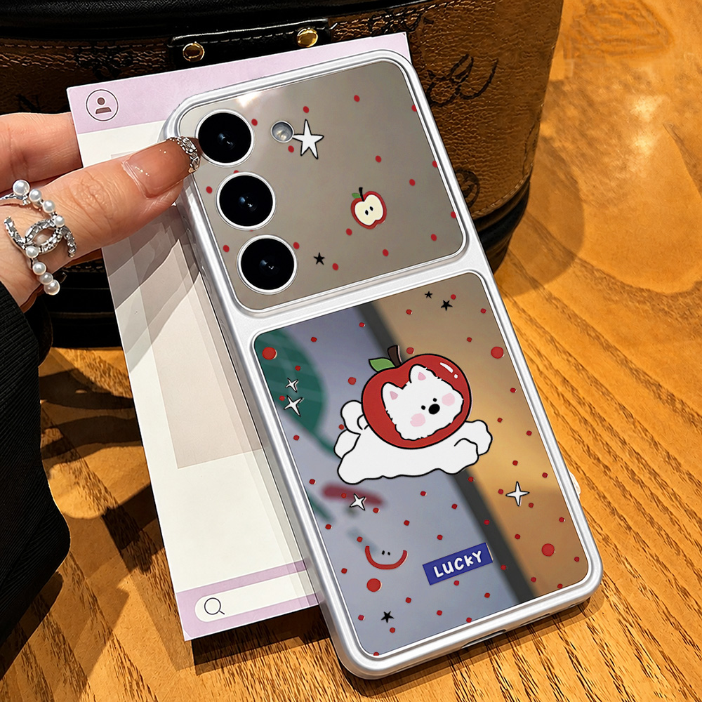 Make Up Mirror Cute Dog Phone  - đánh giá và giá Phone Cases Samsung S25 Fe