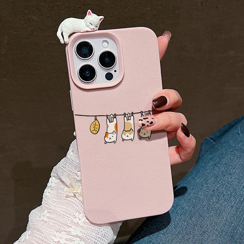 3D Cute Cartoon Cat Leather Ca - đánh giá và giá Phone Cases Cat