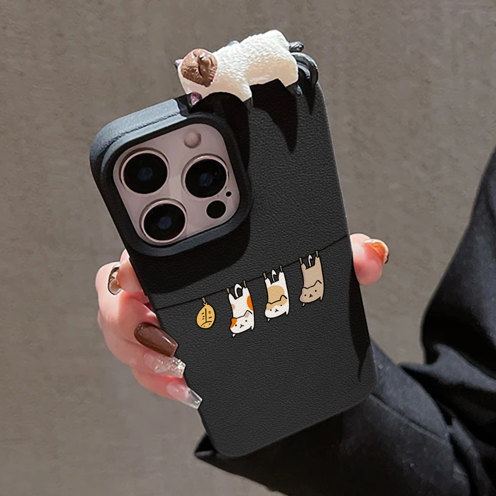 3D Cute Cartoon Cat Leather Ca - đánh giá và giá Phone Cases Cat