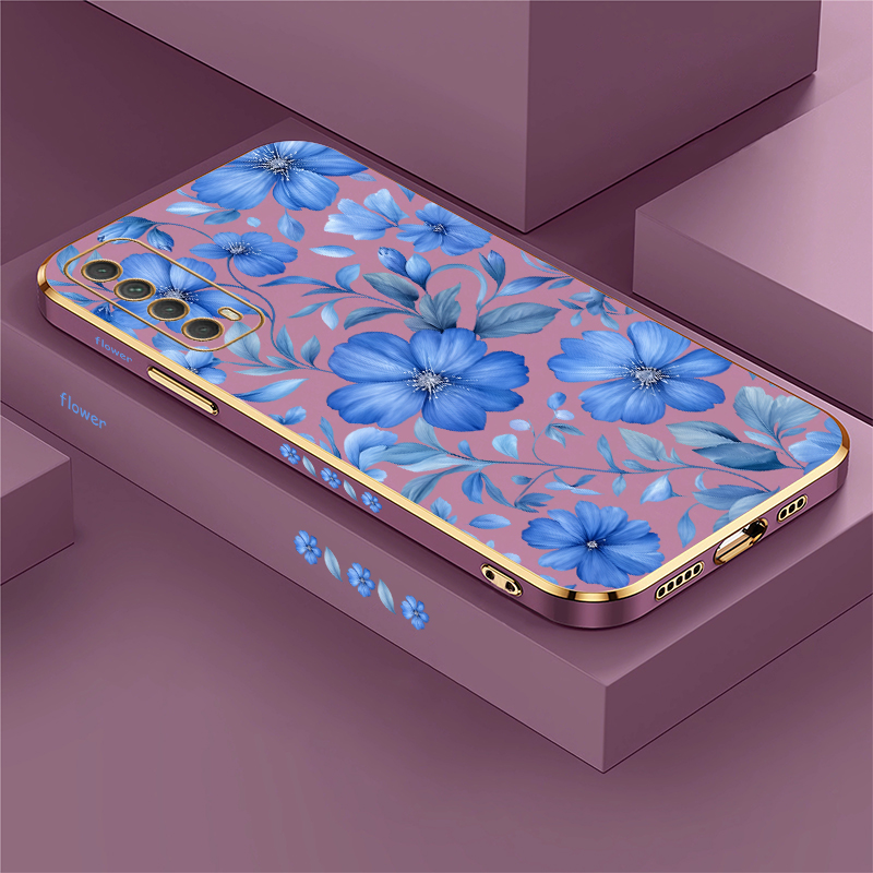 Blue Watercolor Floral Pattern - đánh giá và giá Phone Cases Honor