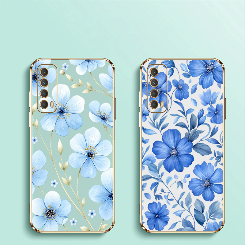 Blue Watercolor Floral Pattern - đánh giá và giá Phone Cases Honor