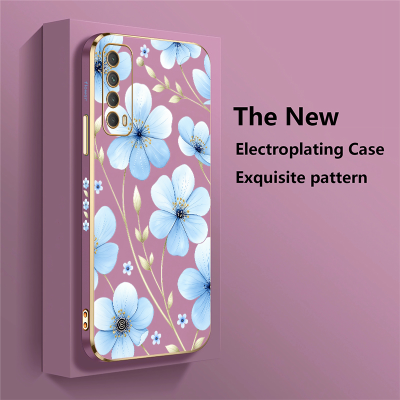 Blue Watercolor Floral Pattern - đánh giá và giá Phone Cases Honor