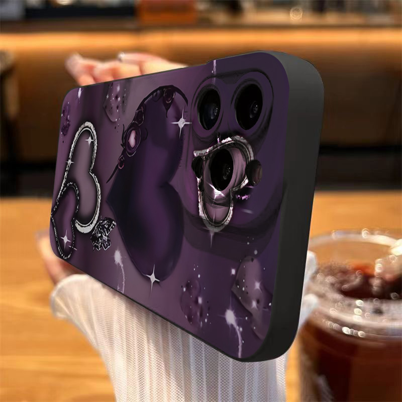 Purple Heart-Shaped Design TPU - đánh giá và giá Phone Cases Purple