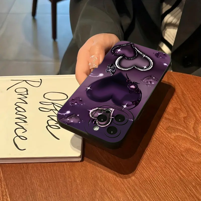 Purple Heart-Shaped Design TPU - đánh giá và giá Phone Cases Purple