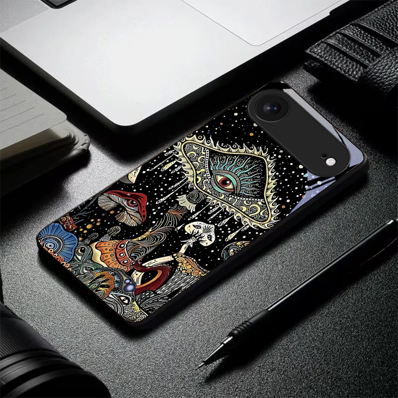 Mystic Evil Eye Mushroom Black - đánh giá và giá Phone Cases Xr